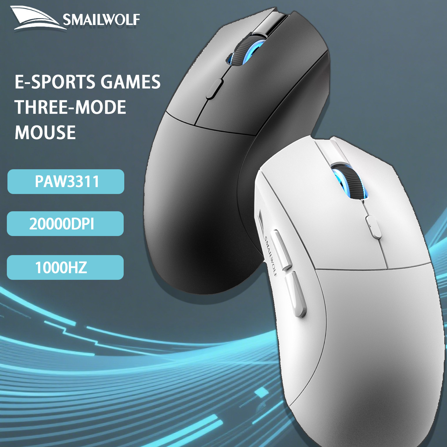 Esports Gaming Mouse Wireless - SMAILWOLF RS7 Bluetooth wireless three-mode e-sports