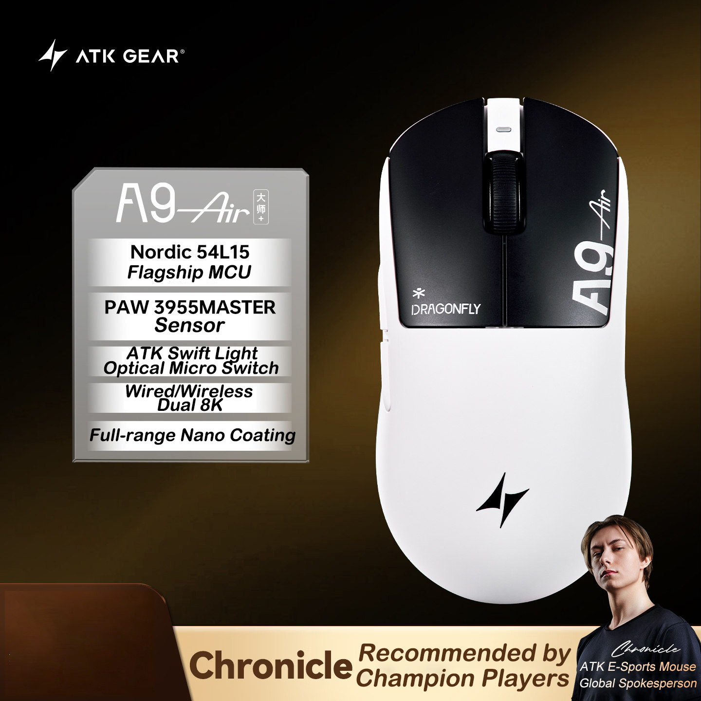 ATK A9 Air Ultimate Plus Gamin - Esports Gaming Mouse Wireless review and price
