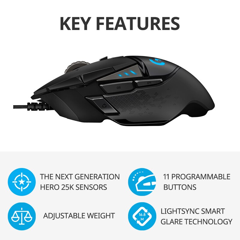 Logitech G502hero Master Wired - Esports Gaming Mouse Weight Adjustable review and price