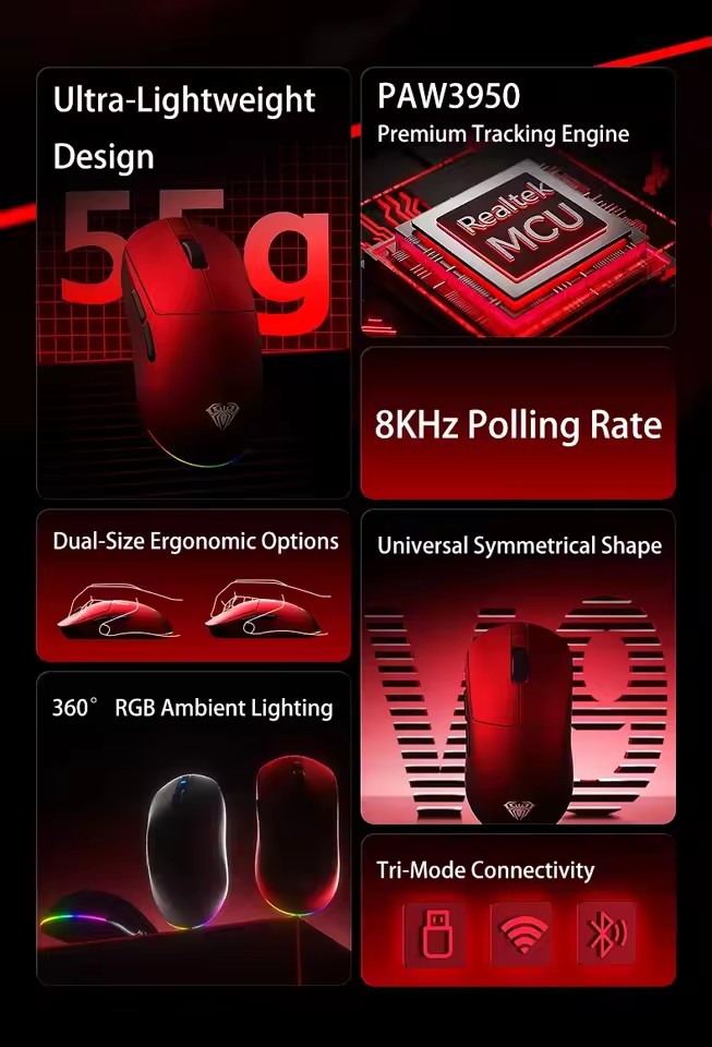 AULA V9 Ultra Wireless Mouse T - Esports Gaming Mouse Wireless review and price