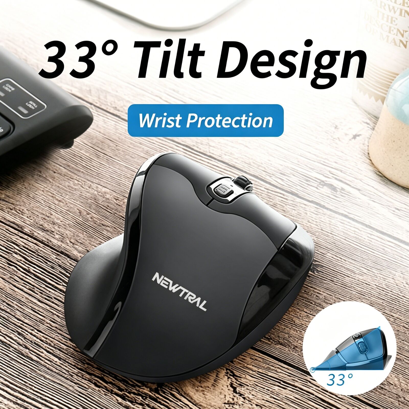 2.4GHz Wireless Vertical Ergon - Esports Gaming Mouse Weight Adjustable review and price