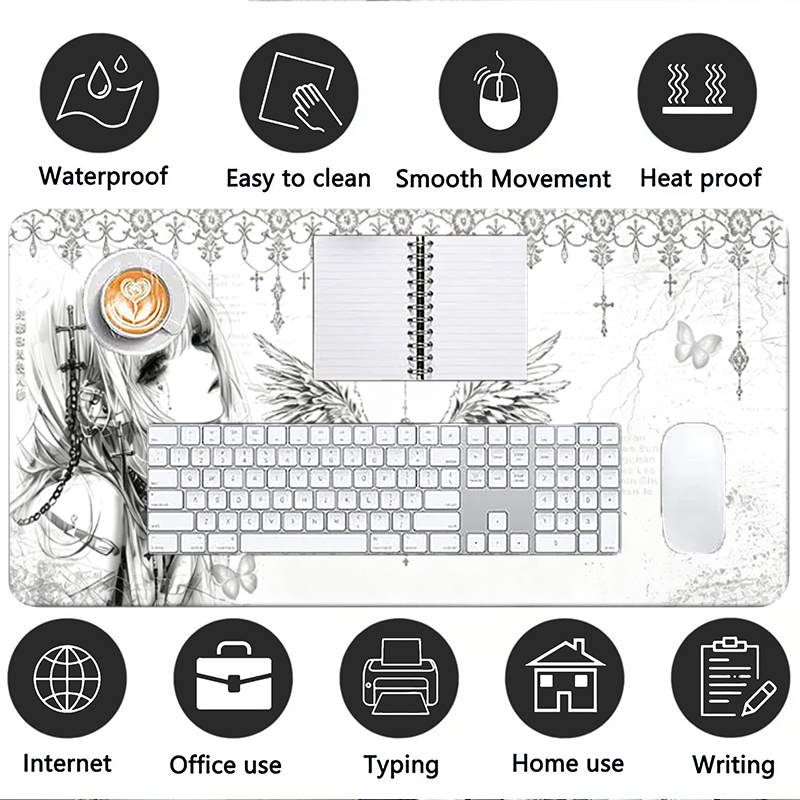Leather Mousepad Black White A - Esports Gaming Pc review and price